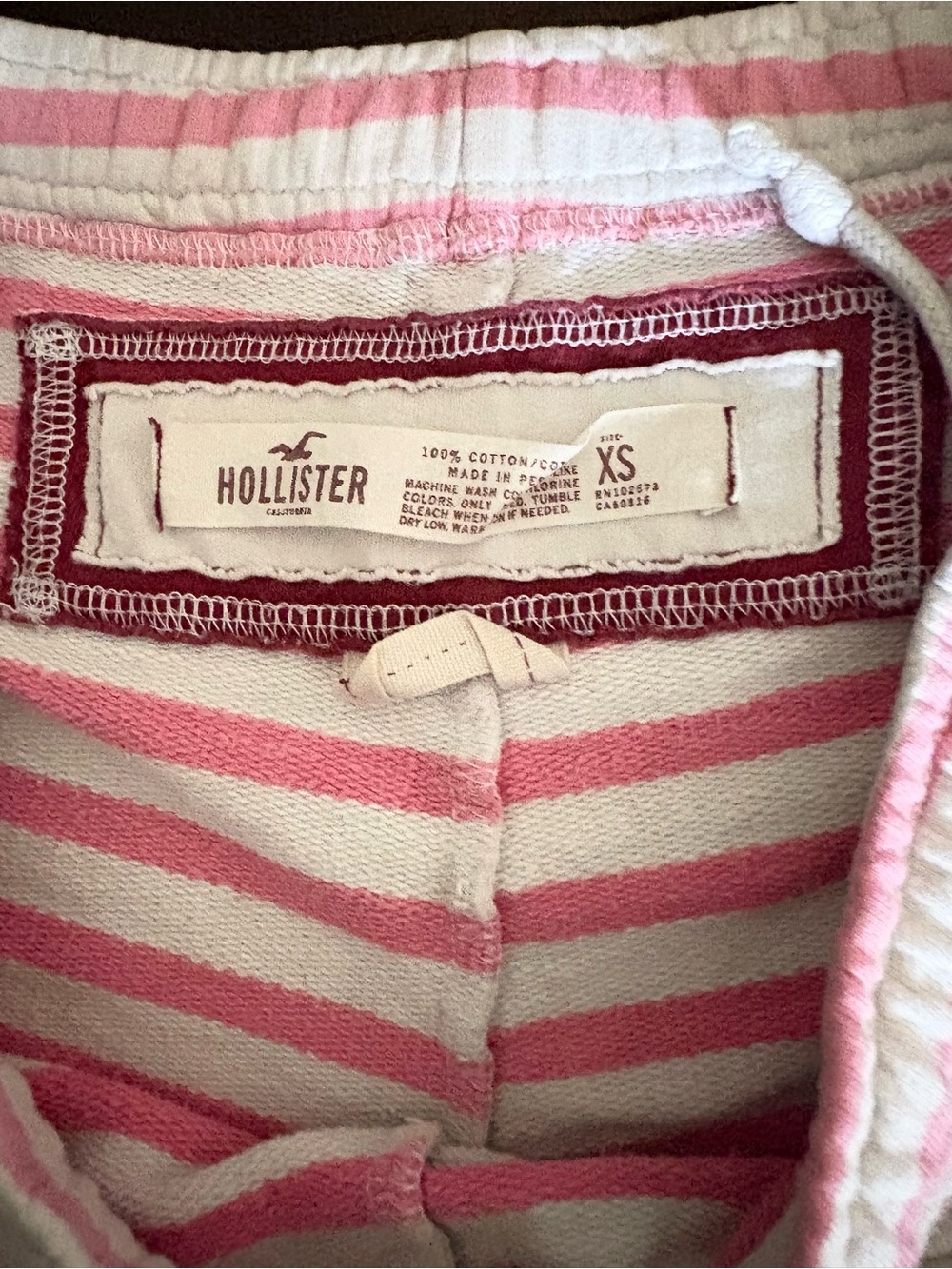 Hollister Pink & White Striped Sleep Shorts - Picture 2 of 2